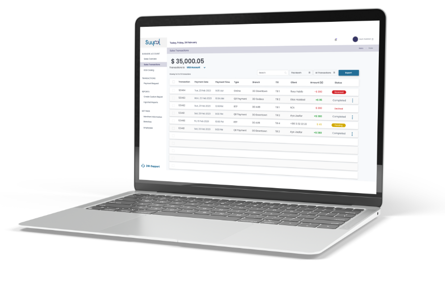 Merchant Dashboard Laptop